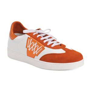 VALENTINA RANGONI Made In Italy Leather Valetta Lace Up Sneakers